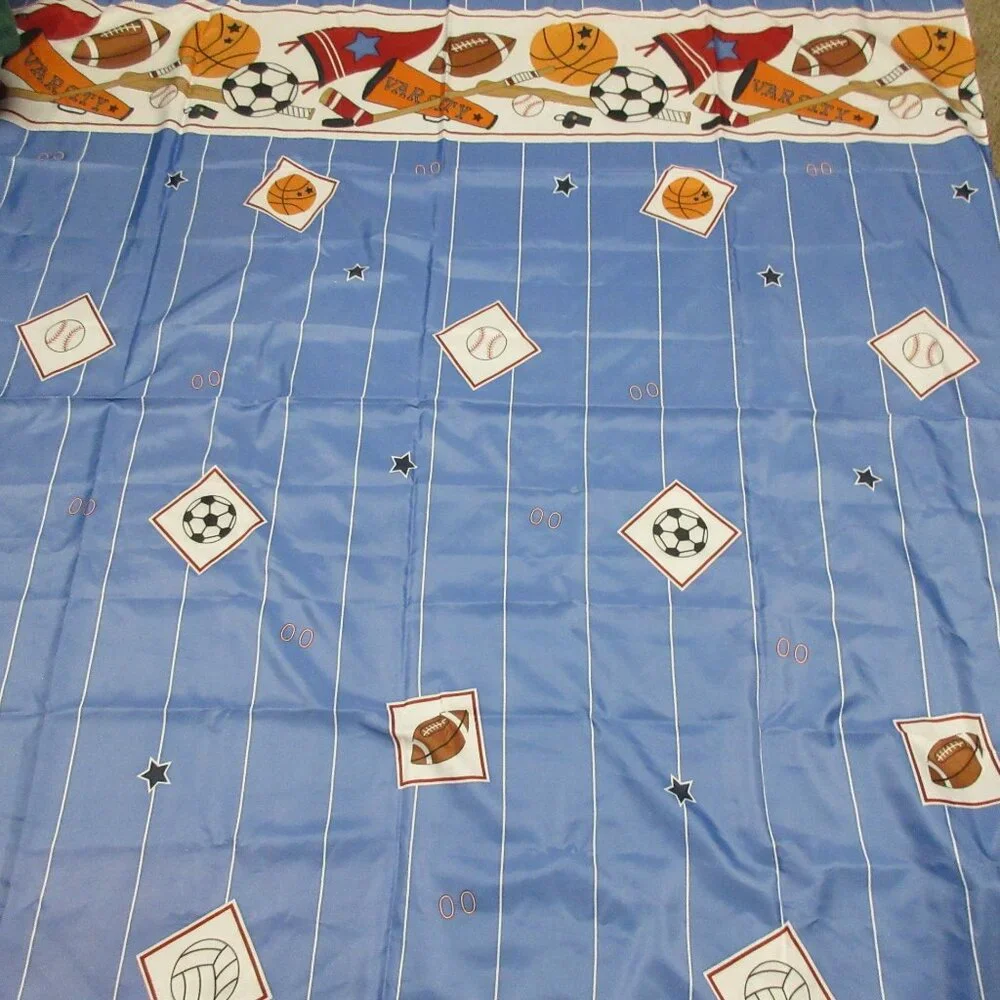 VARSITY SPORTS SHOWER CURTAIN Mint Condition
